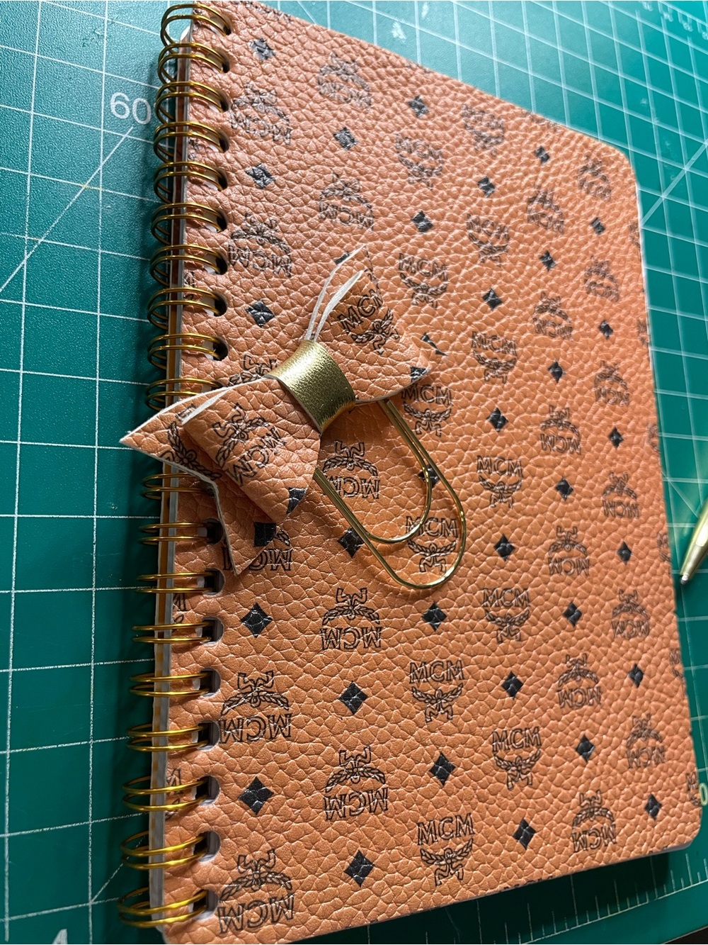 Orange/Brown Handmade 5X7 Notebook (gold pen not included)) - Picture 3 of 9